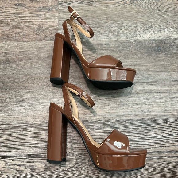 Windsor Elegant Brown Platform Heels - Picture 2 of 9